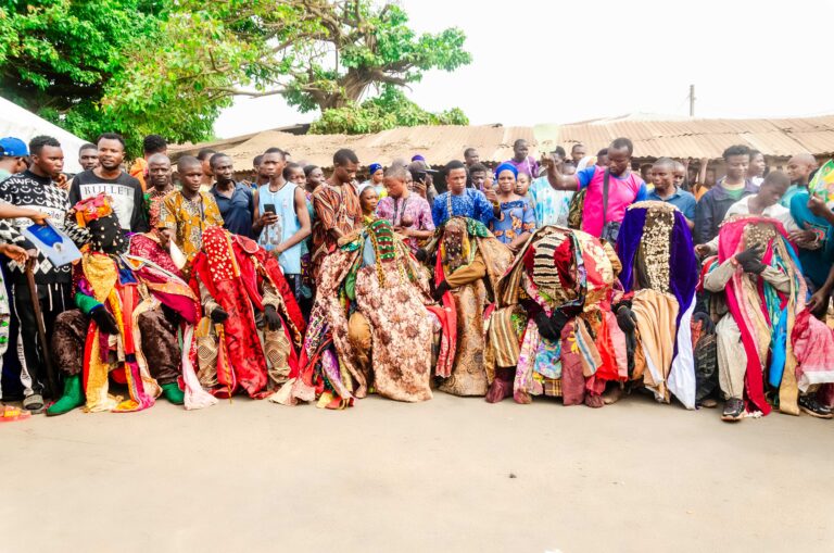 Masquerade parade at Okinni